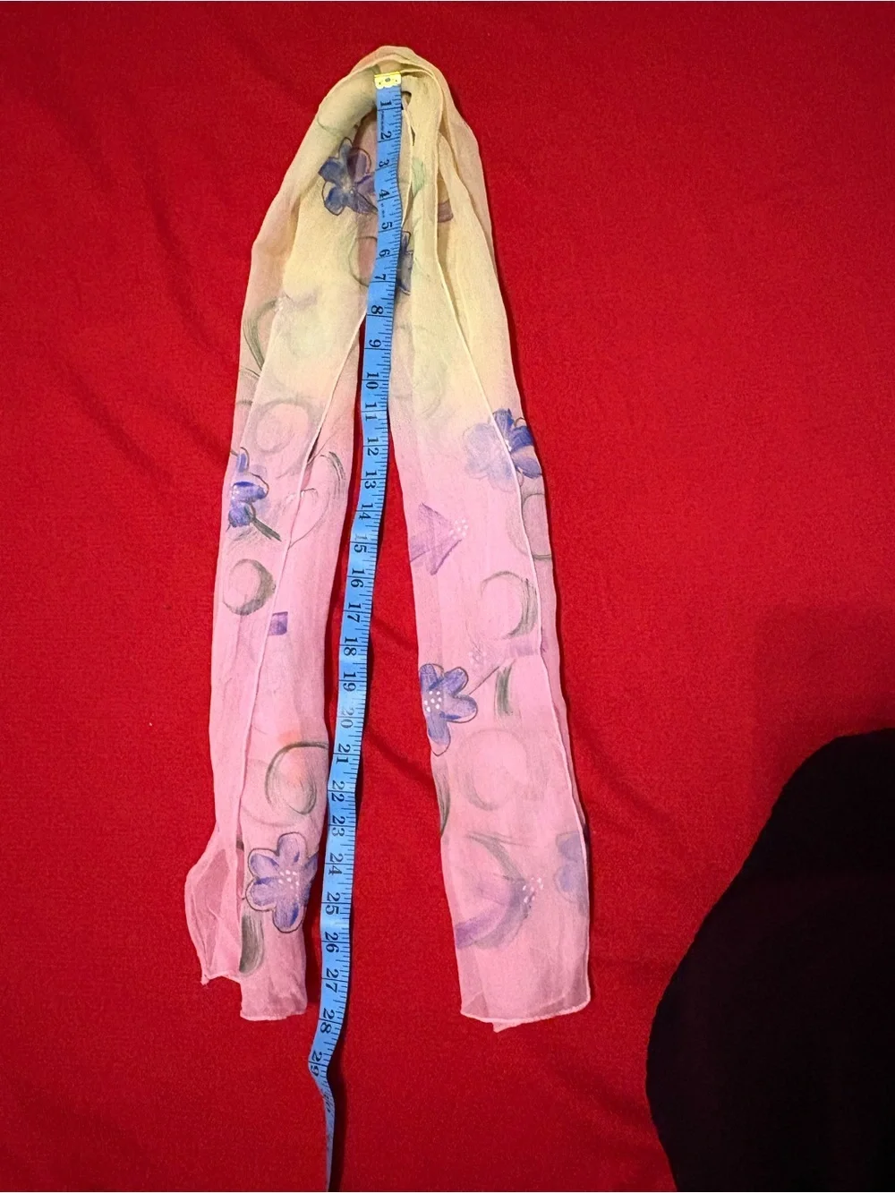 vintage Accessory Street Scarf 100% Rayon Pink & Yellow Florar Scarf